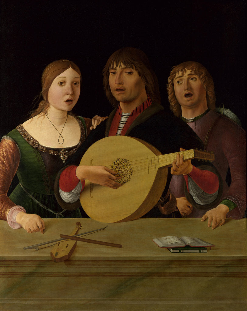 Detail of A Concert, c. 1490 by Lorenzo Costa