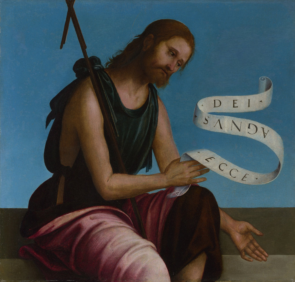 Detail of Saint John the Baptist (High Altarpiece, Oratory of S. Pietro in Vincoli), 1505 by Lorenzo Costa