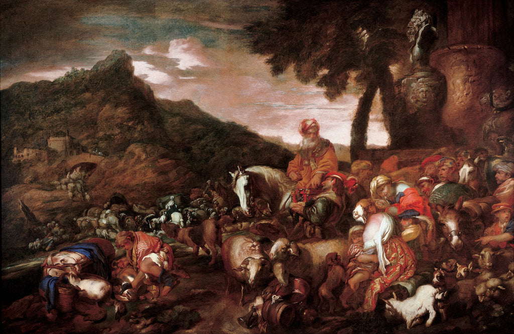 Detail of Abraham on the Road to Canaan, 1650-1660 by Giovanni Benedetto Castiglione