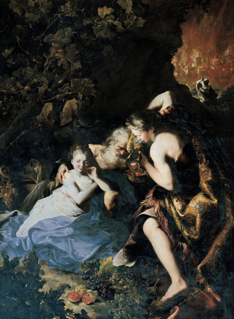 Detail of Lot and his Daughters, 1695-1696 by Bartolomeo Guidobono