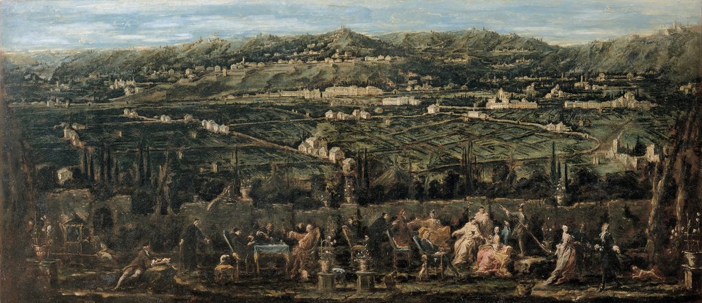 Detail of Garden Party in Albaro, c. 1740 by Alessandro Magnasco