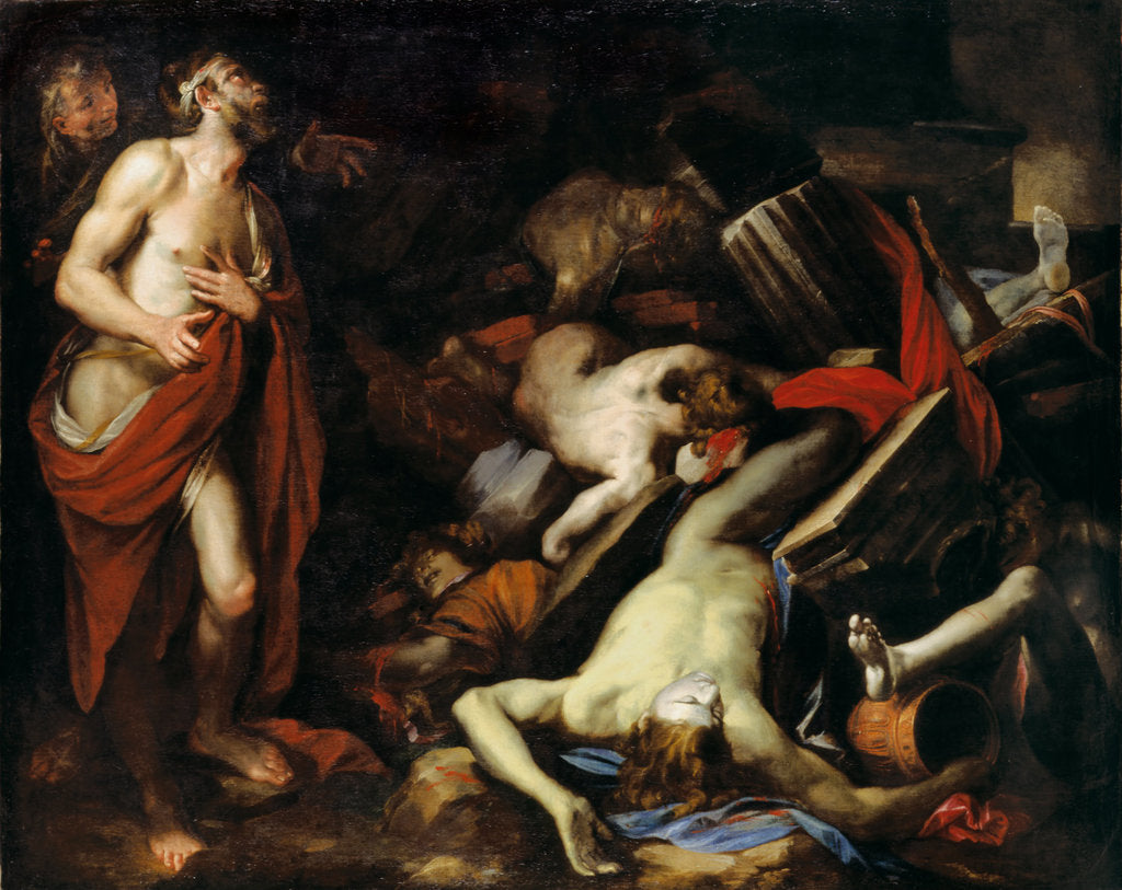 Detail of Job and His Children, c. 1650 by Domenico Piola