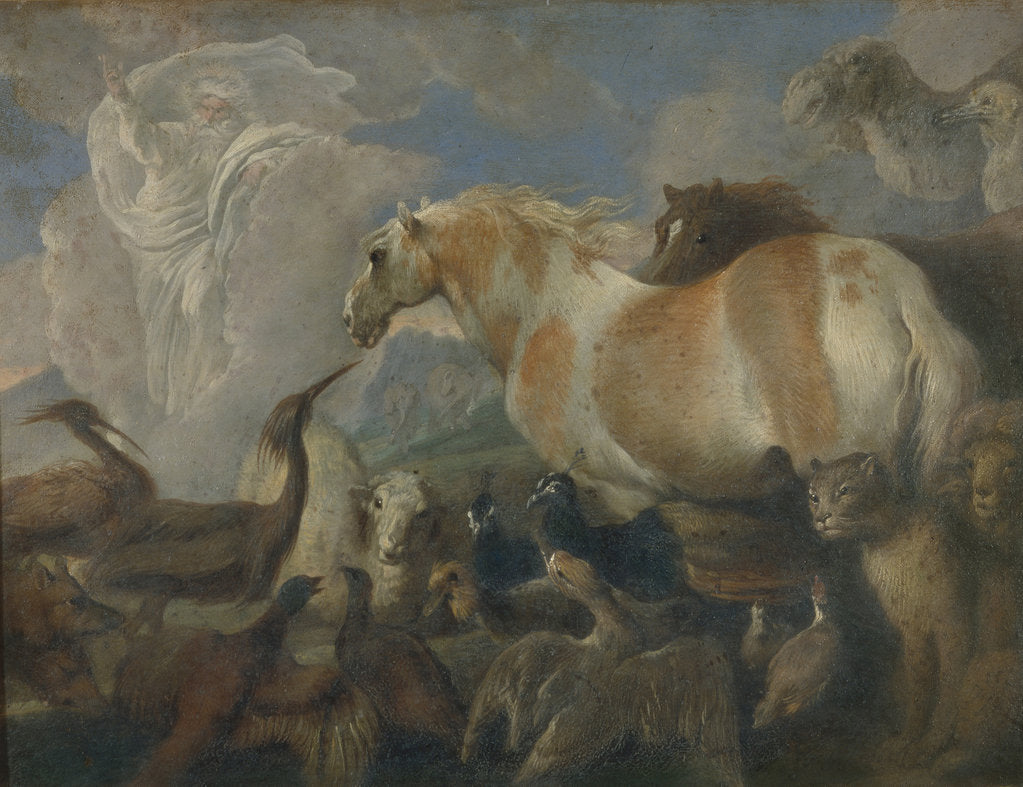 Detail of The Creation, Mid of 17th cen by Giovanni Benedetto Castiglione