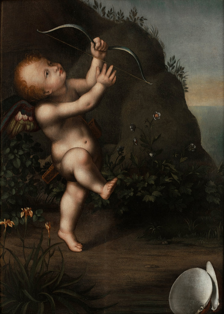 Detail of Cupid with a bow, before 1593 by Aurelio Luini