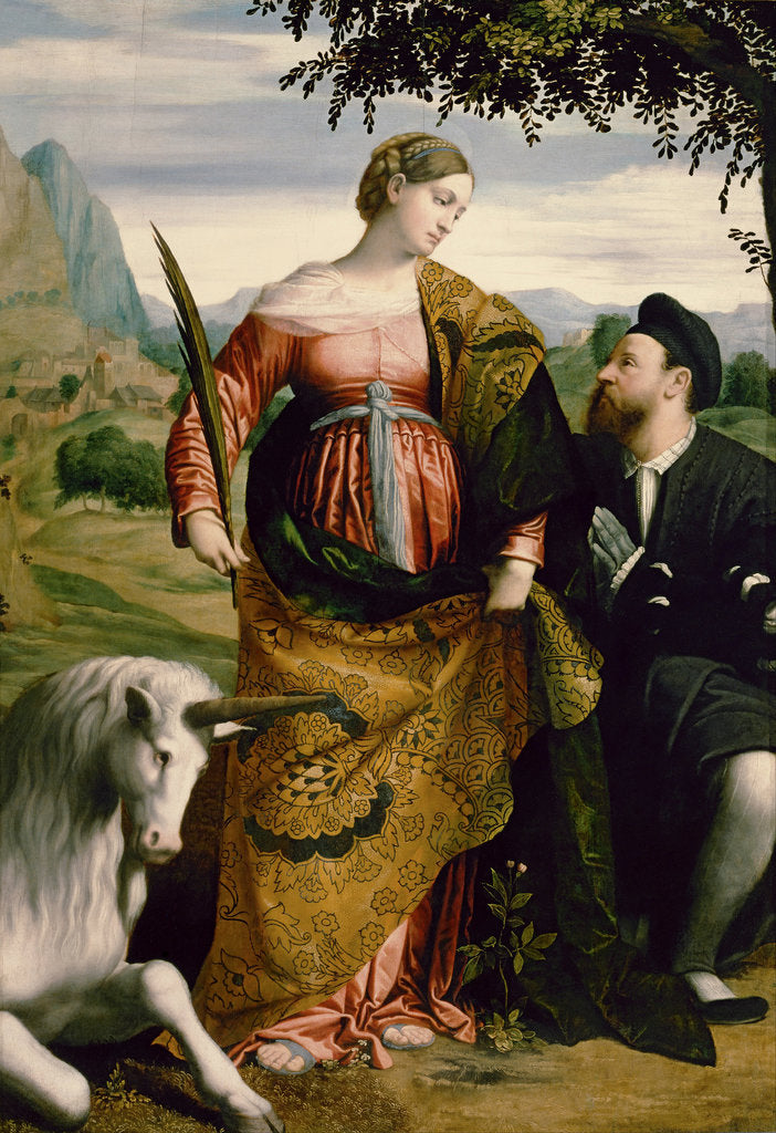 Detail of Saint Justina, Venerated by a Patron, ca 1530 by Moretto da Brescia