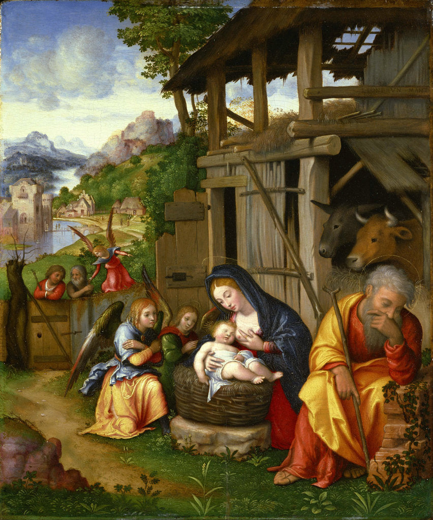 Detail of Nativity, ca 1515 by Lorenzo Leonbruno