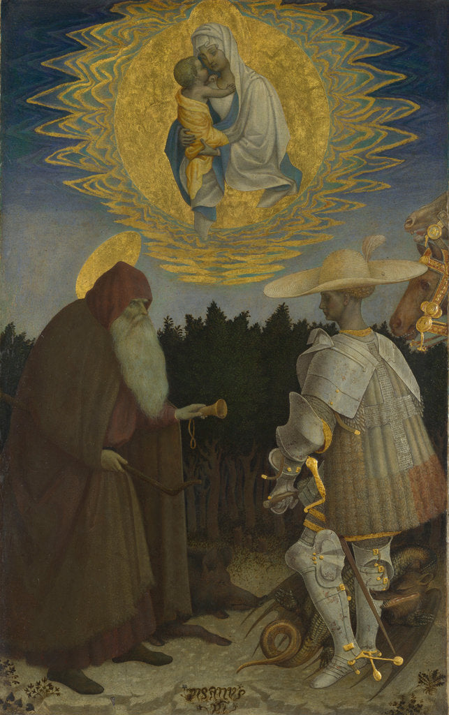 Detail of The Virgin and Child with Saints Anthony Abbot and George, c. 1440 by Antonio Pisanello