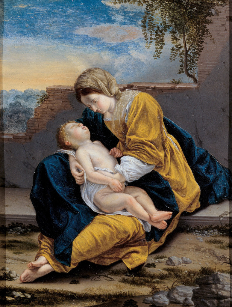 Detail of Madonna and Child in a landscape, 1621-1624 by Orazio Gentileschi