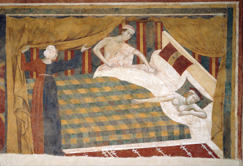 Detail of Scene of married life, ca 1306 by Memmo di Filippuccio