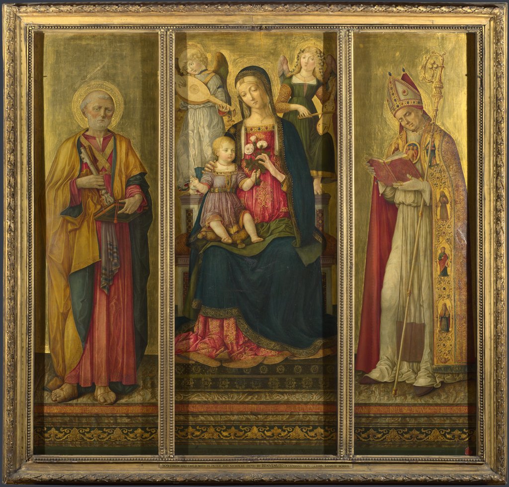 Detail of Virgin and Child with Saints Peter and Nicholas, 1479 by Benvenuto di Giovanni