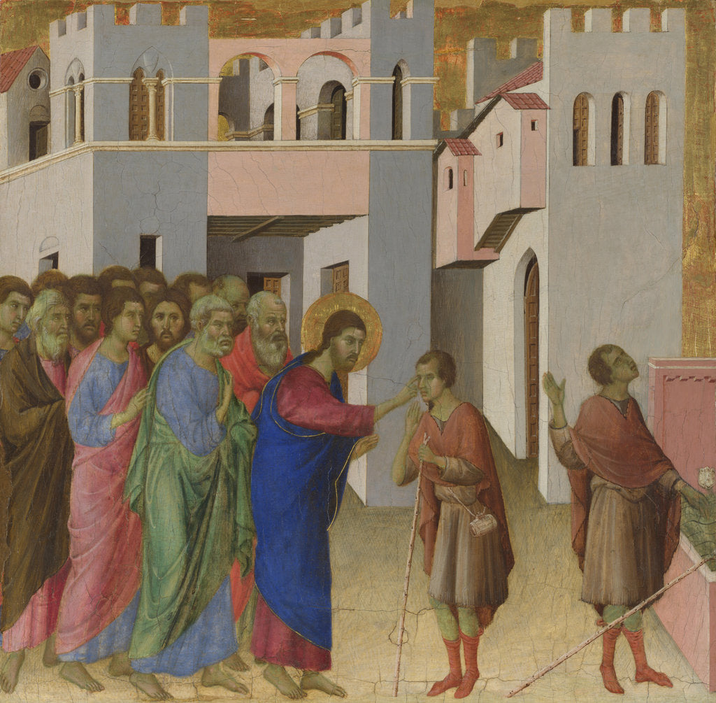 Detail of The Healing of the Man born Blind, ca 1308-1311 by Duccio di Buoninsegna