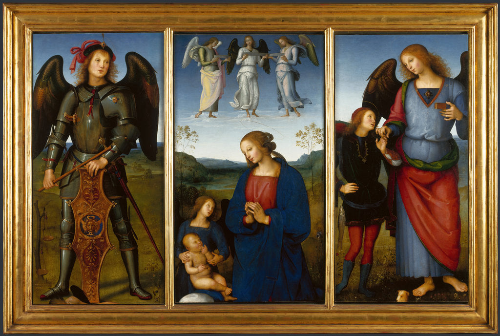 Detail of Three Panels from an Altarpiece, Certosa, c. 1500 by Perugino