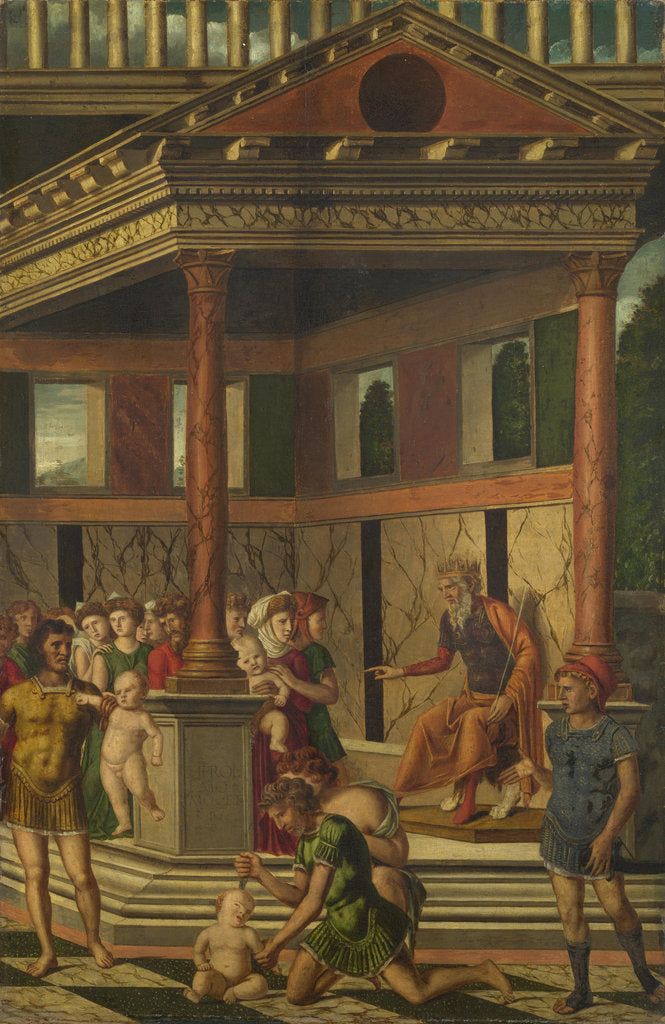 Detail of The Massacre of the Innocents with Herod, ca 1510-1520 by Girolamo Mocetto