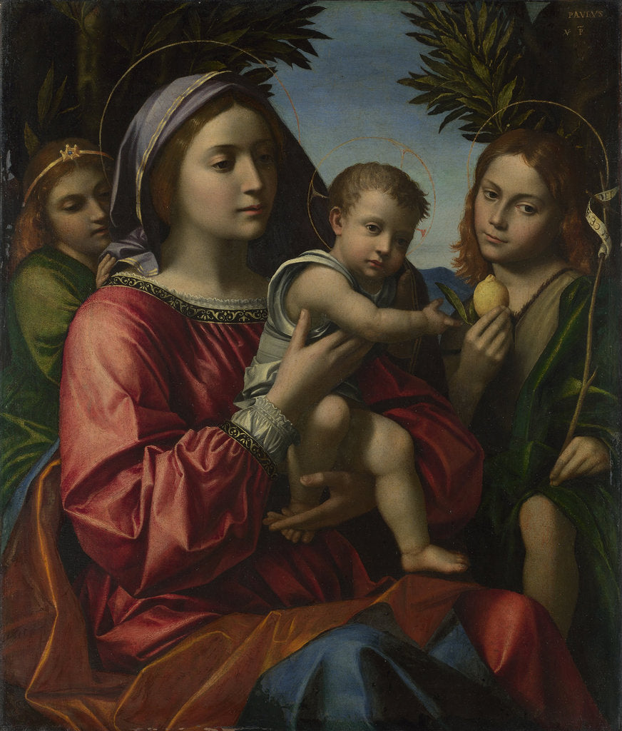 Detail of The Virgin and Child with the Baptist and an Angel, c. 1516 by Paolo Morando
