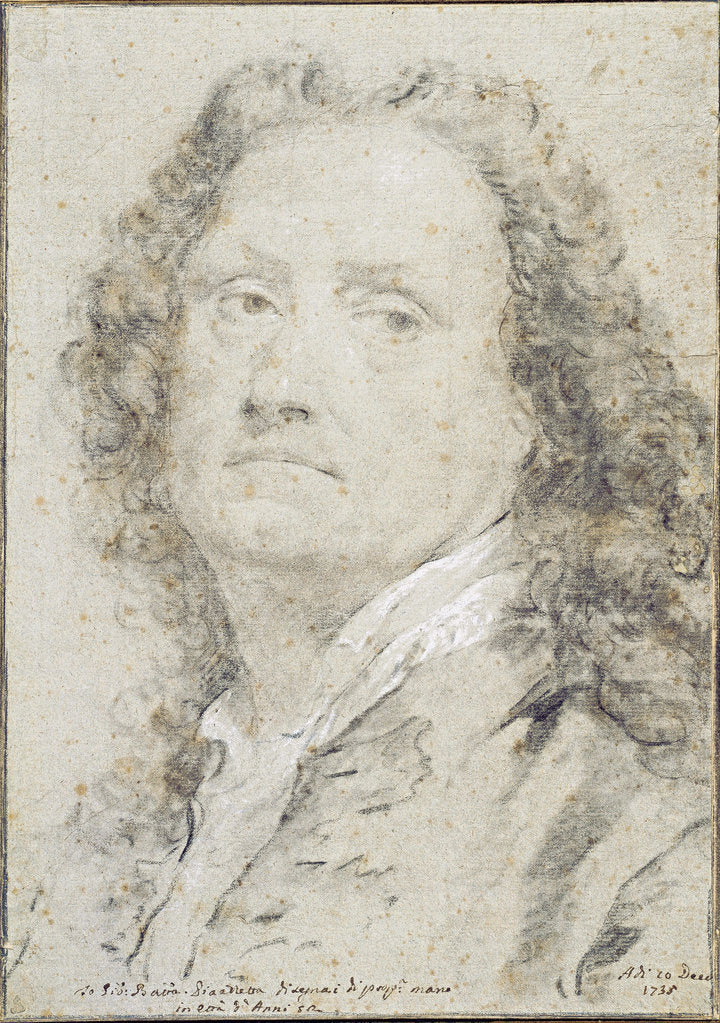 Detail of Self-portrait, 1735 by Gian Battista Piazzetta