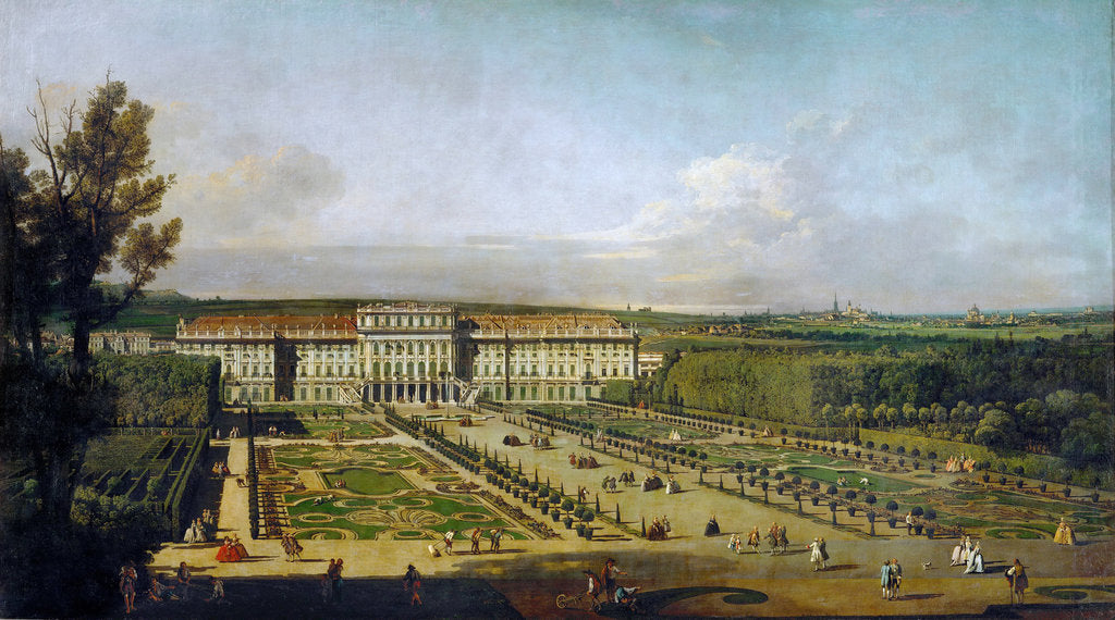 Detail of Schönbrunn Palace viewed from the gardens, Between 1758 and 1761 by Bernardo Bellotto