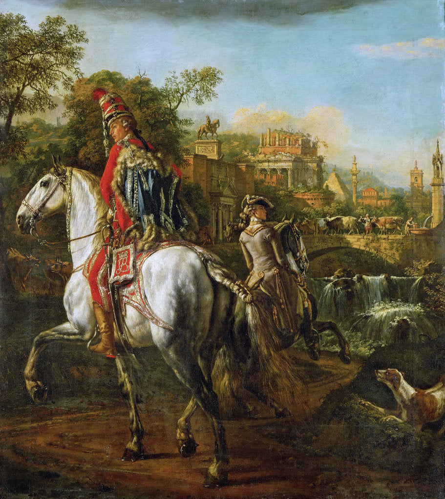 Detail of Equestrian Portrait of a Hussar Officer, 1773 by Bernardo Bellotto