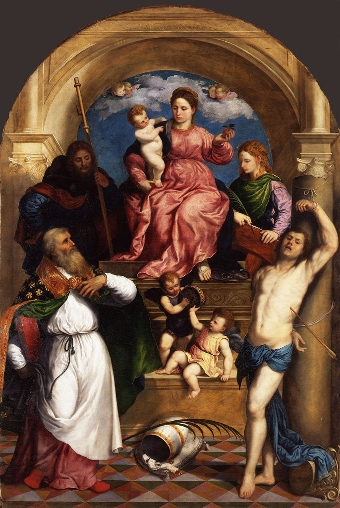 Enthroned Madonna with Child and Saints, ca 1530 by Paris Bordone