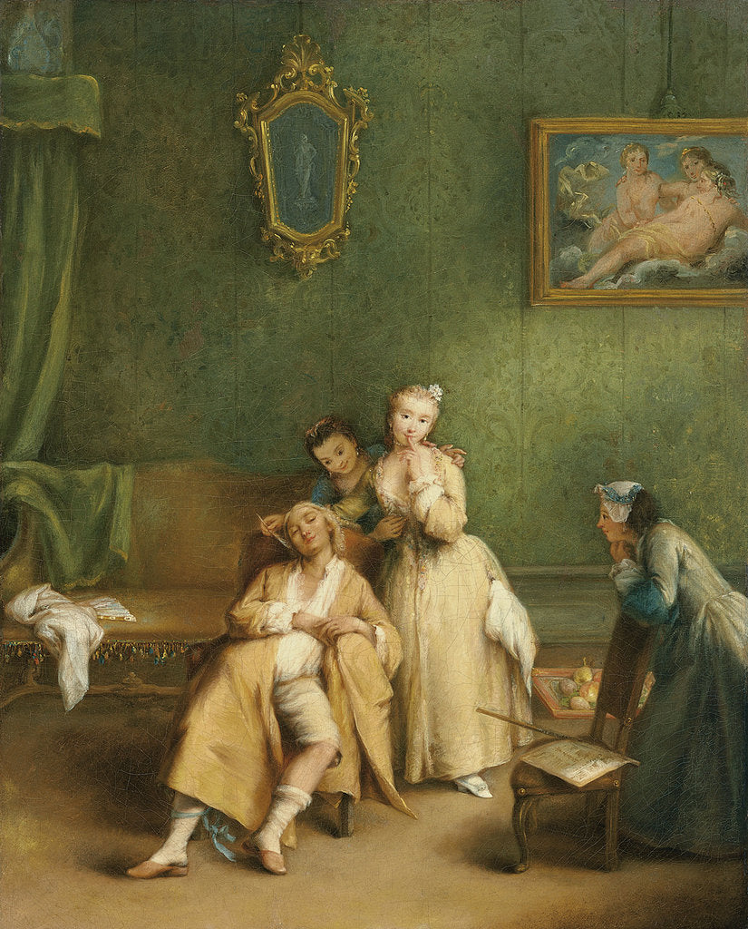 Detail of The Tickle, c. 1755 by Pietro Longhi