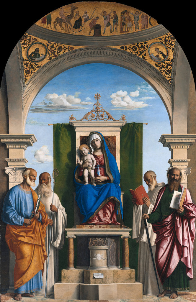 Detail of Enthroned Madonna with Child and Saints Peter, Romuald, Benedict and Paul, ca 1595 by Giovanni Battista Cima da Conegliano