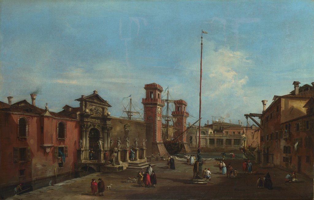 Detail of Venice. The Arsenal, 1755-1760 by Francesco Guardi