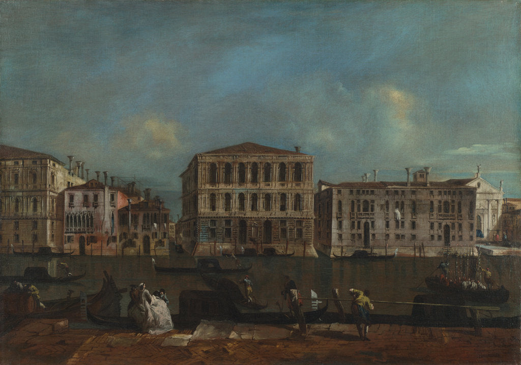 Detail of Venice. The Grand Canal with Palazzo Pesaro, 1755-1760 by Francesco Guardi