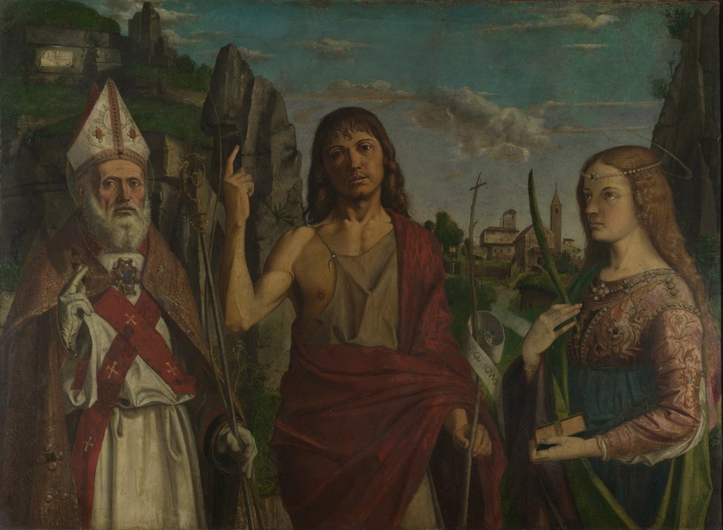 Detail of Saint Zeno, Saint John the Baptist and a Female Martyr, c. 1495 by Bartolomeo Montagna