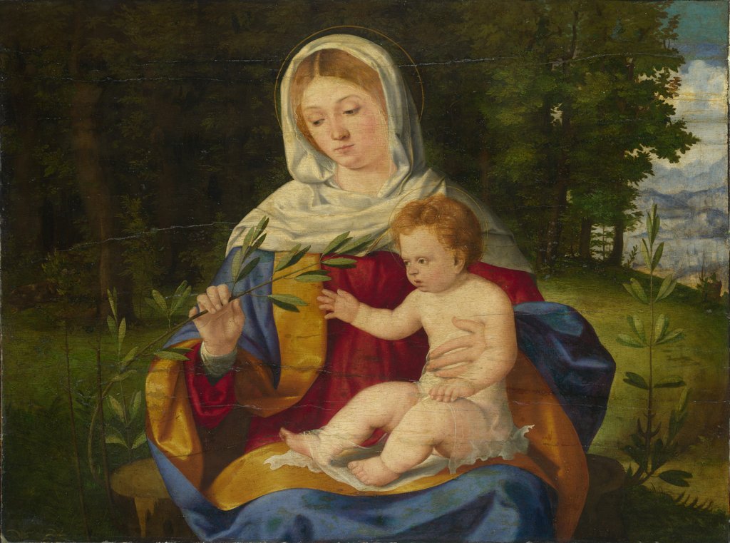 Detail of The Virgin and Child with a Shoot of Olive, ca 1515 by Andrea Previtali