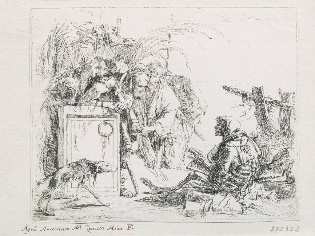 Detail of The visit at the death by Giambattista Tiepolo