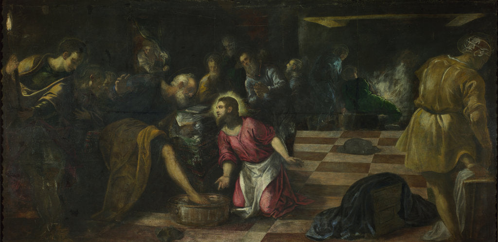 Detail of Christ washing the Feet of the Disciples, ca. 1575 by Jacopo Tintoretto