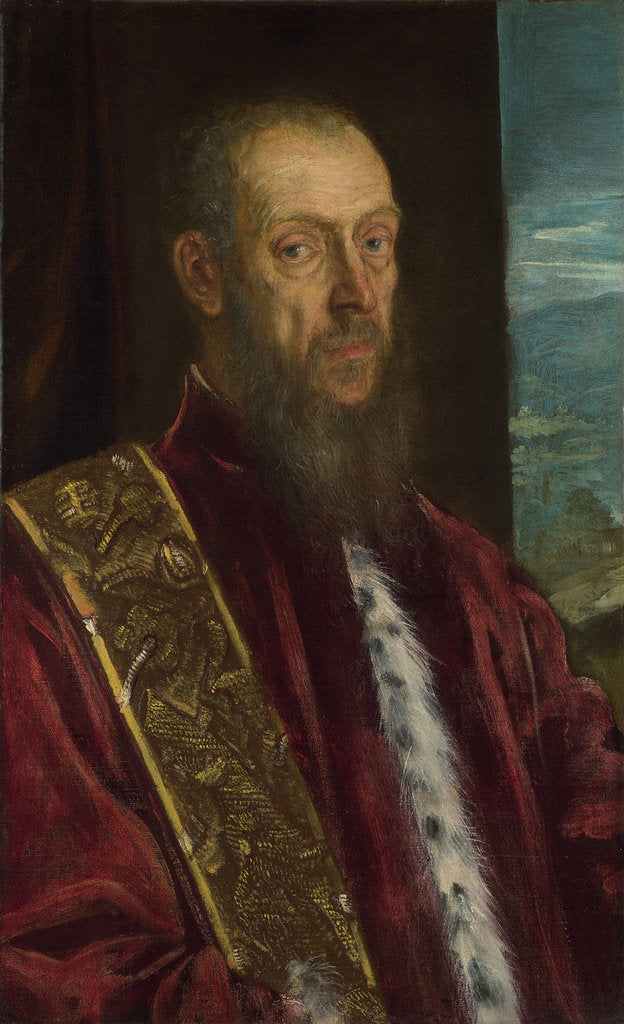 Detail of Portrait of Vincenzo Morosini, ca. 1575 by Jacopo Tintoretto