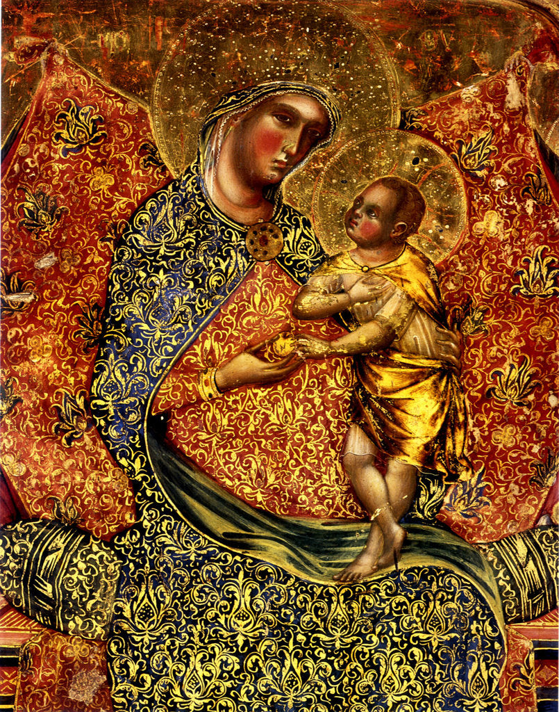 Detail of Madonna and Child Enthroned with two Angels by Paolo Veneziano