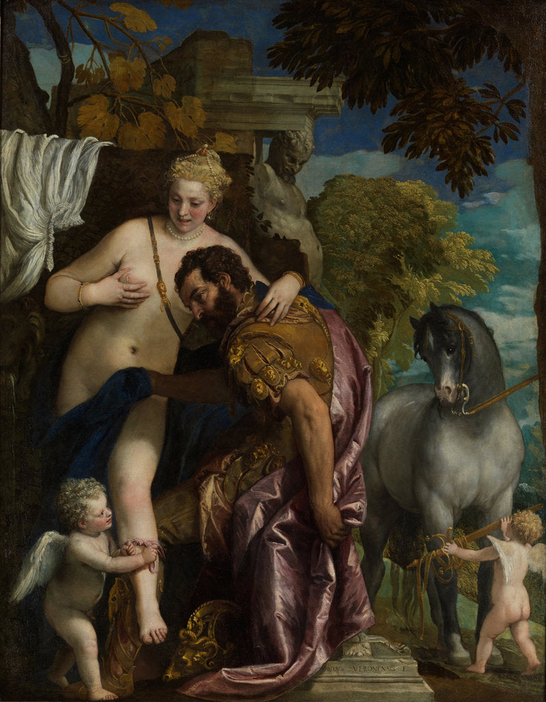 Detail of Mars and Venus United by Love, 1570s by Paolo Veronese