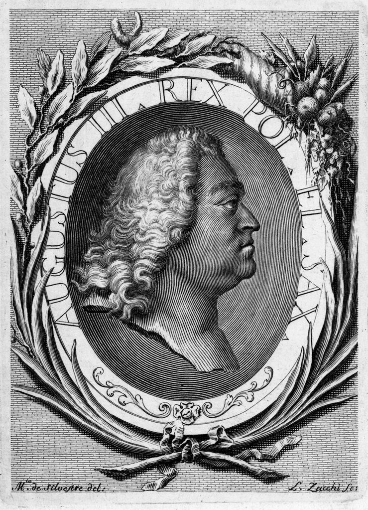 Detail of Portrait of Augustus III of Poland by Lorenzo Zucchi