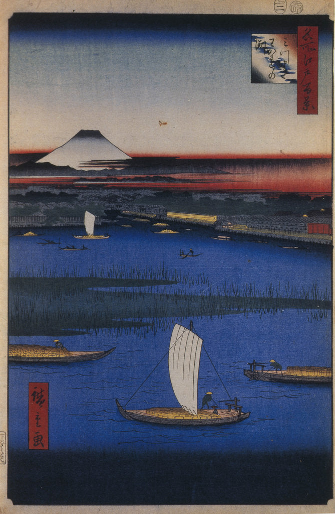 Detail of Mitsumata Wakarenofuchi by Utagawa Hiroshige