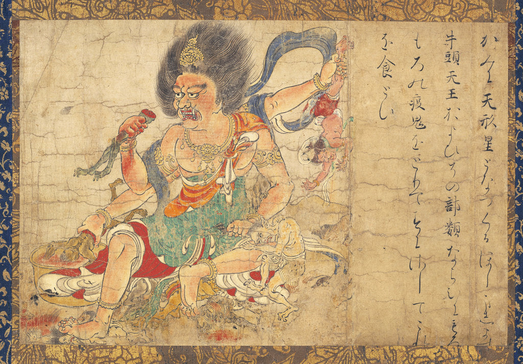 Detail of Tenkeisei, God of Heavenly Punishment (Part of the set of five hanging scrolls Extermination of Evil), 12th century by Anonymous