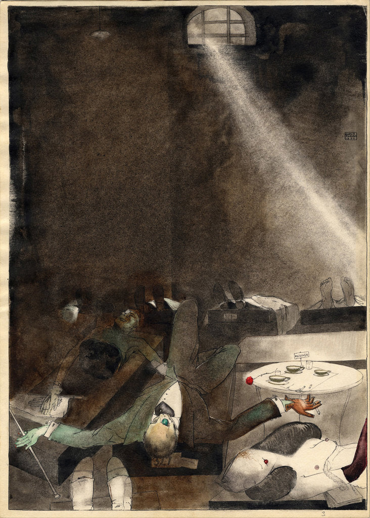 Detail of Five O?clock Tea in the Morgue, 1935 by Karlis Padegs