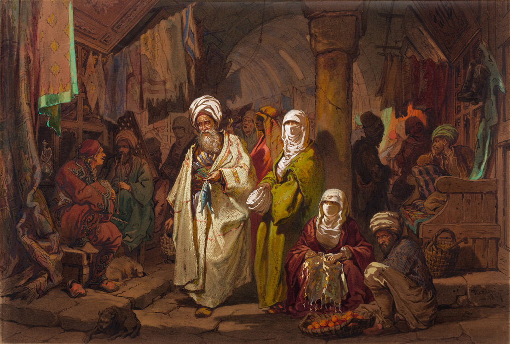 Detail of The Grand Bazaar by Amedeo Preziosi
