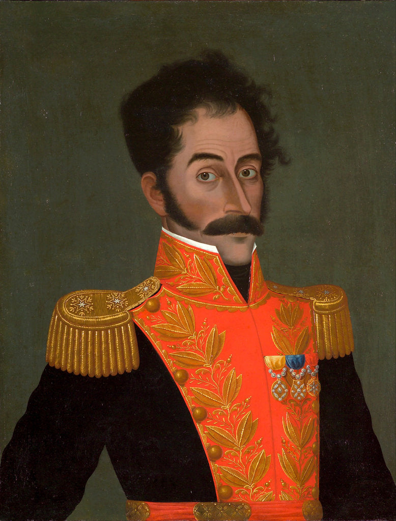 Detail of Portrait of Simón Bolívar, c. 1823 by José Gil de Castro