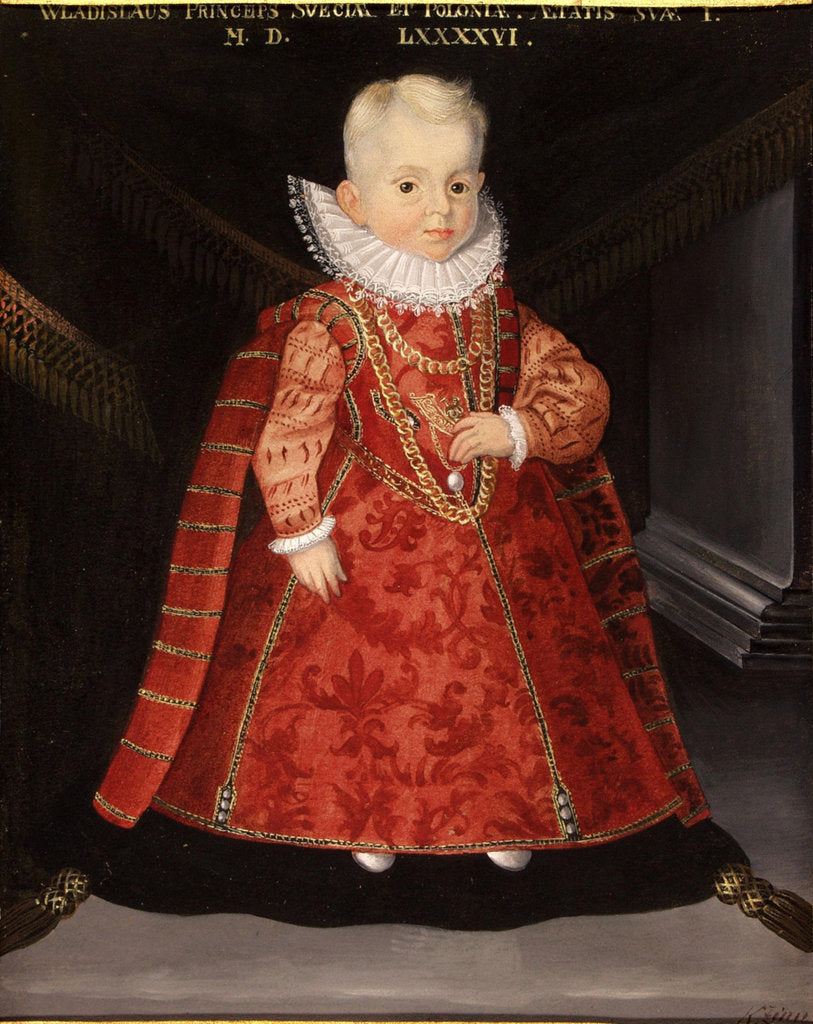 Detail of Portrait of Wladyslaw Vasa, son of King Sigismund III of Poland, 1596 by Martin Kober