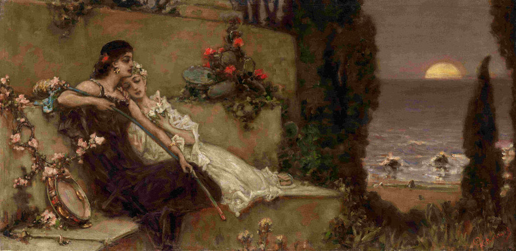 Detail of Evening Silence by Vasilii Alexandrovich Kotarbinsky