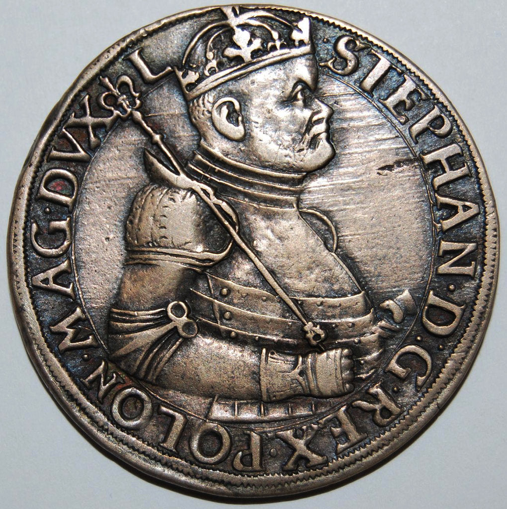 Detail of The Thaler of Stephen Báthory, King of Poland (Obverse), 1580 by West European Coins Numismatic