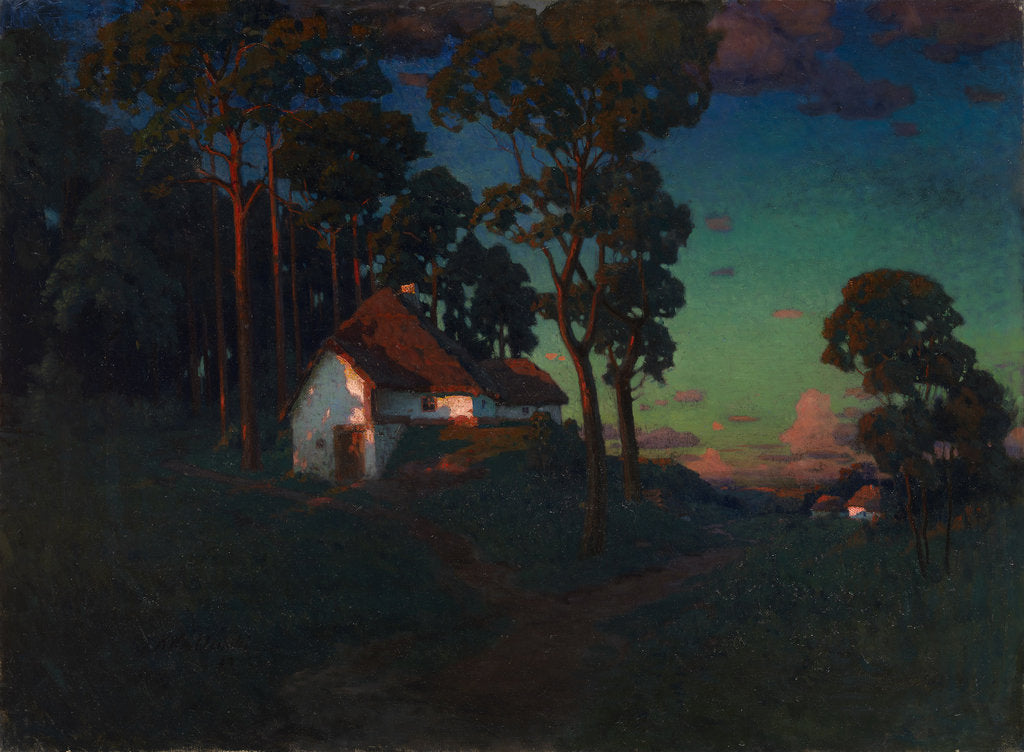 Detail of Village at Sunset, 1923 by Konstantin Wroblewski