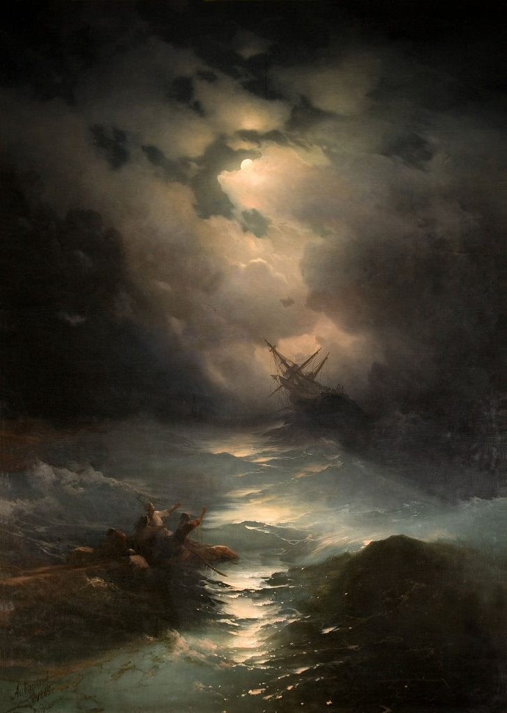 Detail of North Sea Storm, 1865 by Ivan Konstantinovich Aivazovsky