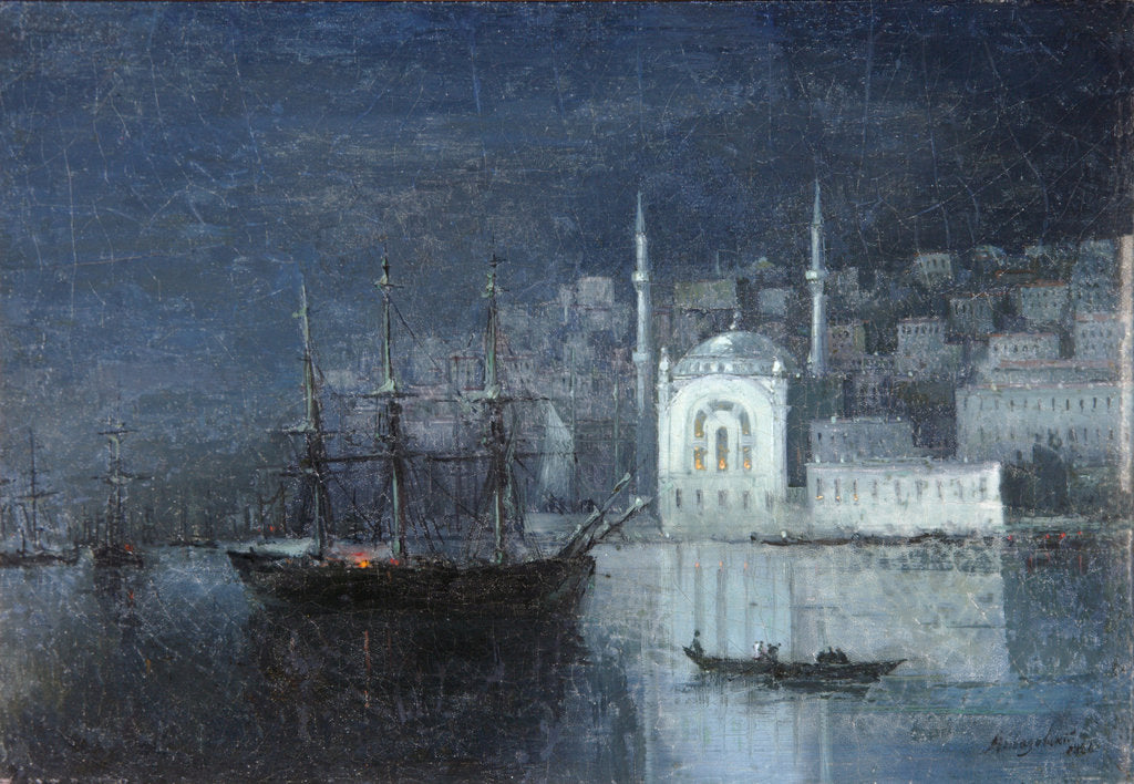 Detail of Constantinople by night, 1886 by Ivan Konstantinovich Aivazovsky