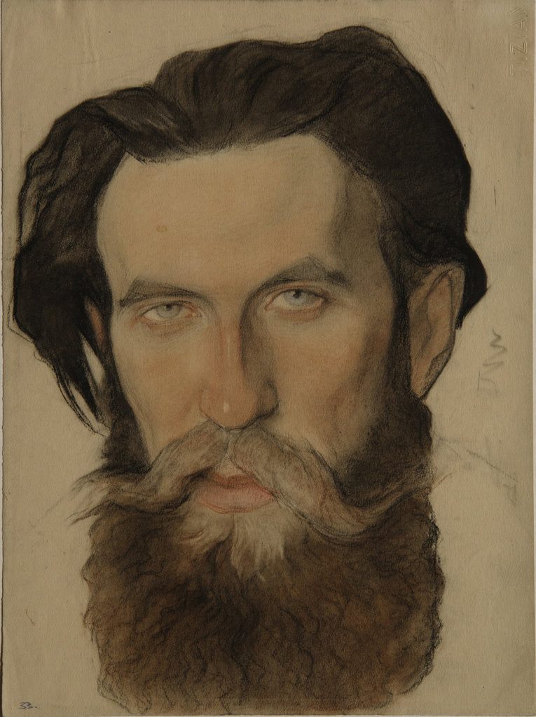 Detail of Portrait of Otto Y. Schmidt, 1921-1922 by Nikolai Andreevich Andreev