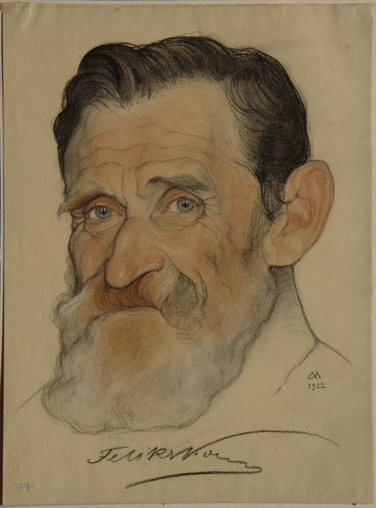Detail of Portrait of Feliks Yakovlevich Kon, 1922 by Nikolai Andreevich Andreev