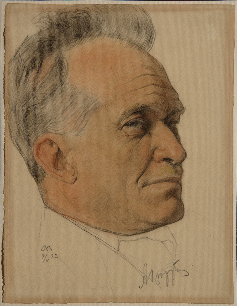 Detail of Portrait of Alexander Dmitrievich Tsiurupa, 1922 by Nikolai Andreevich Andreev