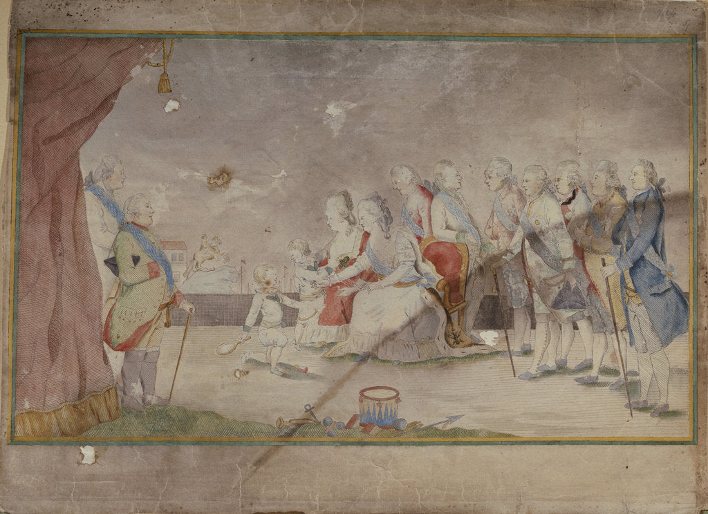 Empress Catherine II with her family and courtiers, End 1780s by Anonymous