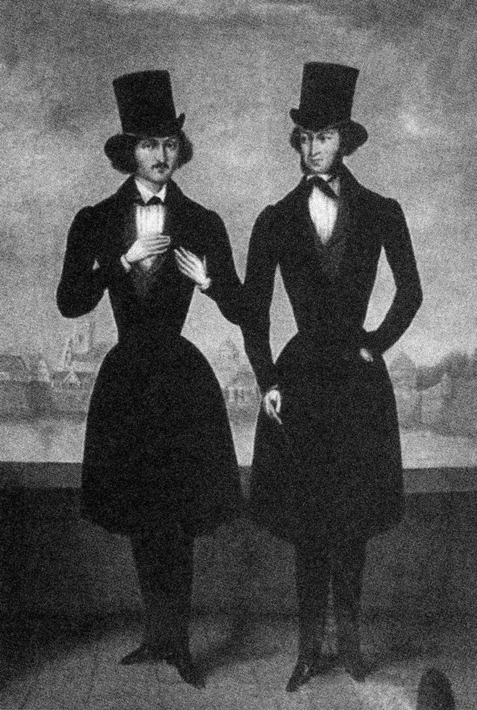 Detail of Portrait of Alexander Pushkin and Nikolai Gogol, First quarter of 19th cen by Anonymous